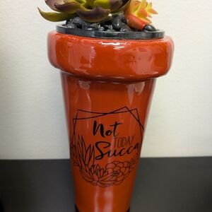 Orange Succulent Planter - Not Today Succa